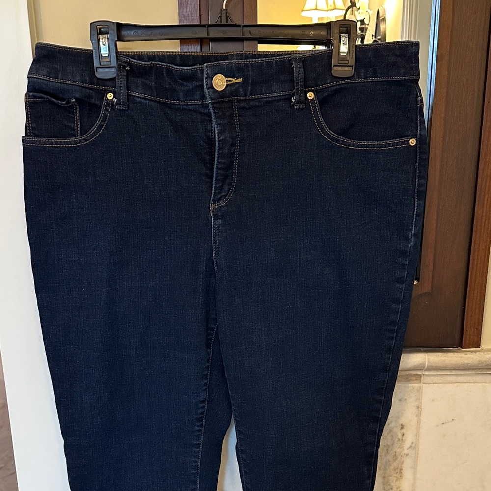 Chico's Deep Indigo Straight Leg Jeans